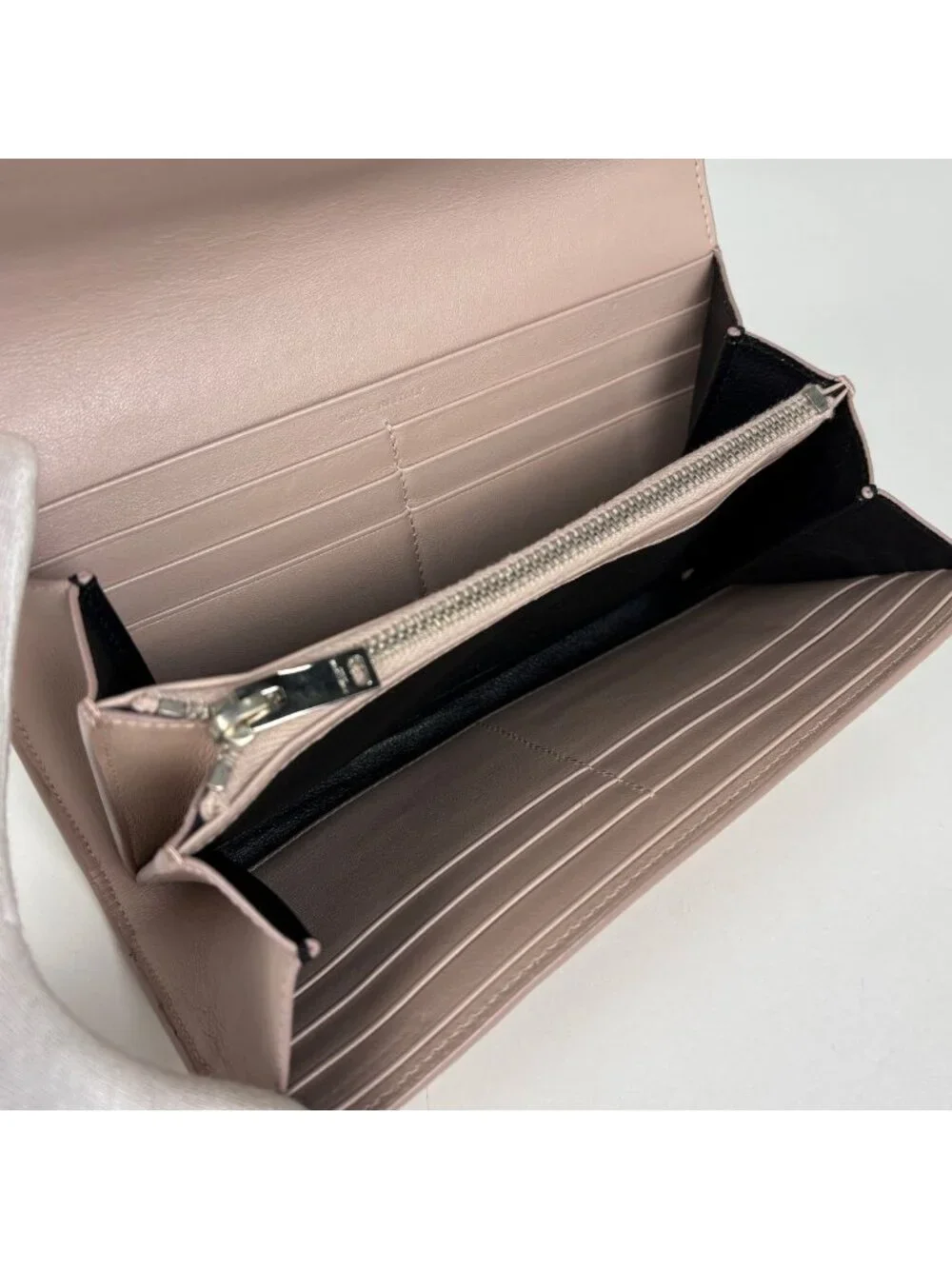 Saint Laurent Logo Bifold Wallet Leather Pink - Picture 6 of 8